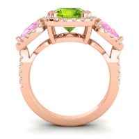 Three Stone Halo Vasudeva Ring