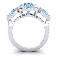 Three Stone Halo Vasudeva Ring