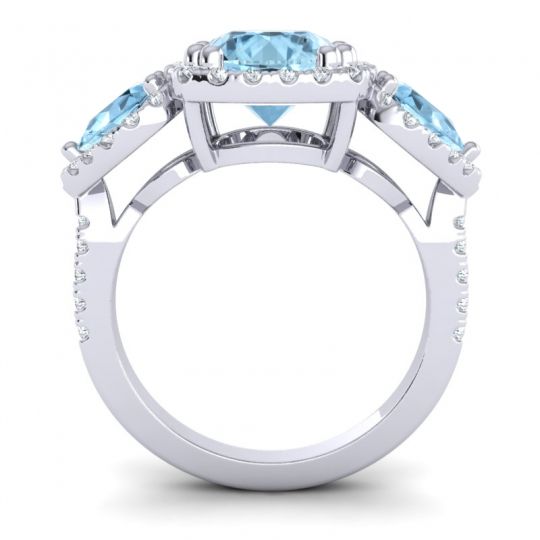 Three Stone Halo Vasudeva Ring