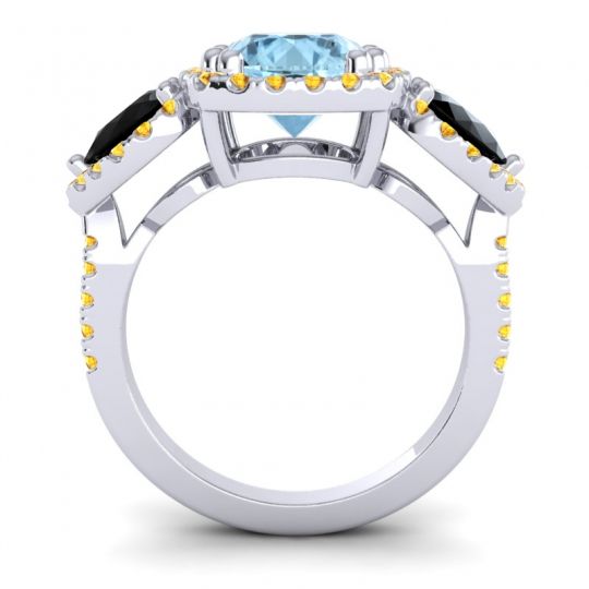 Three Stone Halo Vasudeva Ring