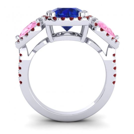 Three Stone Halo Vasudeva Ring