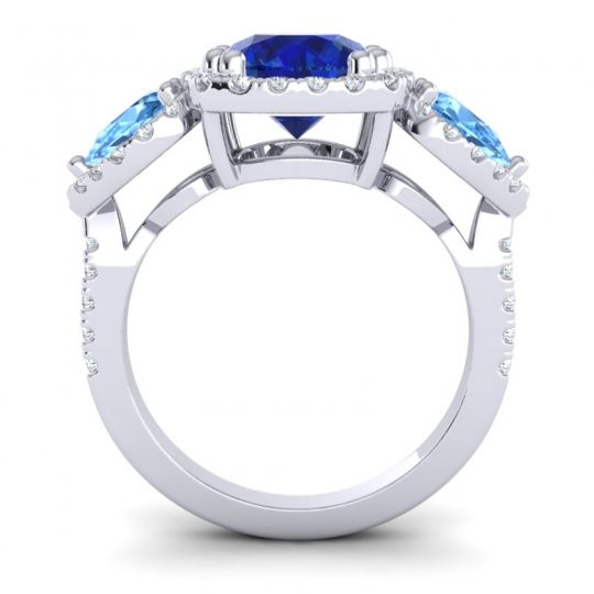 Three Stone Halo Vasudeva Ring