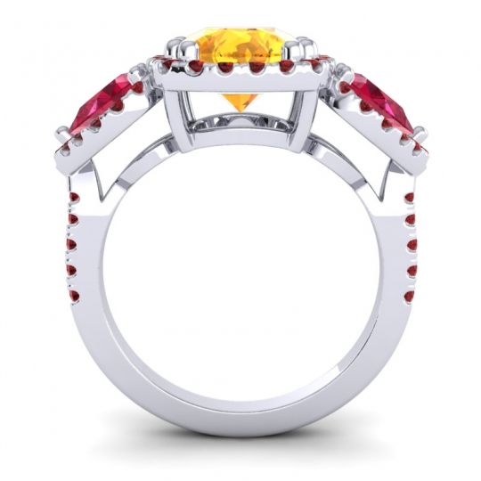 Three Stone Halo Vasudeva Ring