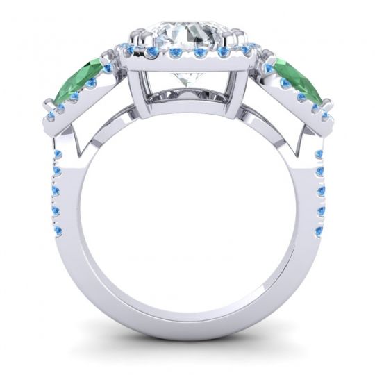 Three Stone Halo Vasudeva Ring