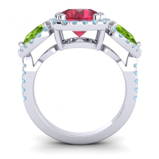 Three Stone Halo Vasudeva Ring