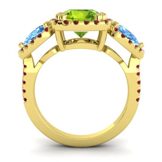 Three Stone Halo Vasudeva Ring