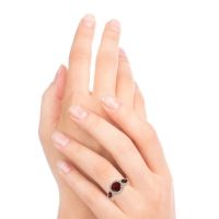 Three Stone Halo Vasudeva Ring