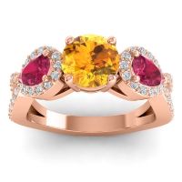 Three Stone Pave Varsa Ring