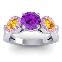 Three Stone Pave Varsa Ring