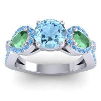 Three Stone Pave Varsa Ring