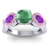 Three Stone Pave Varsa Ring