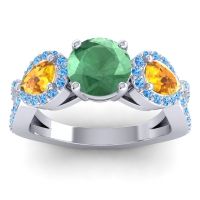 Three Stone Pave Varsa Ring