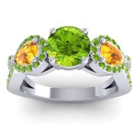 Three Stone Pave Varsa Ring