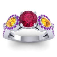 Three Stone Pave Varsa Ring