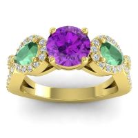 Three Stone Pave Varsa Ring