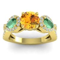 Three Stone Pave Varsa Ring