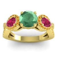 Three Stone Pave Varsa Ring