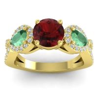 Three Stone Pave Varsa Ring