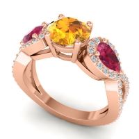 Three Stone Pave Varsa Ring