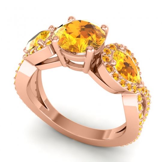 Three Stone Pave Varsa Ring