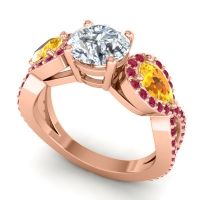 Three Stone Pave Varsa Ring