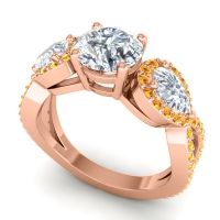 Three Stone Pave Varsa Ring