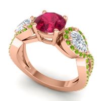 Three Stone Pave Varsa Ring