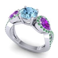 Three Stone Pave Varsa Ring