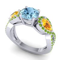 Three Stone Pave Varsa Ring