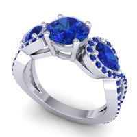 Three Stone Pave Varsa Ring