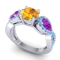 Three Stone Pave Varsa Ring