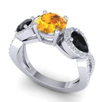 Three Stone Pave Varsa Ring