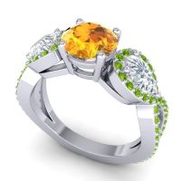 Three Stone Pave Varsa Ring