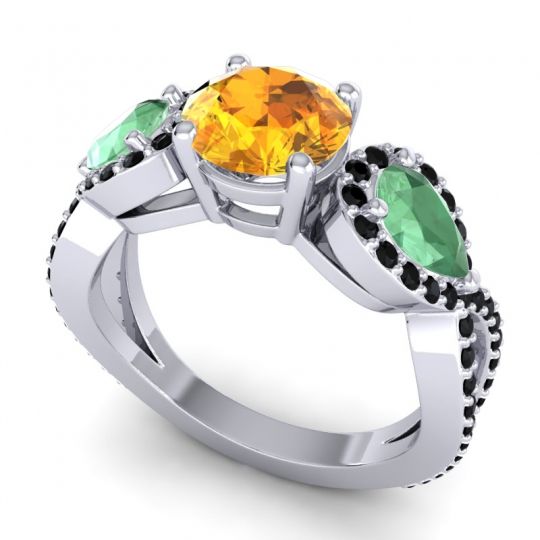 Three Stone Pave Varsa Ring