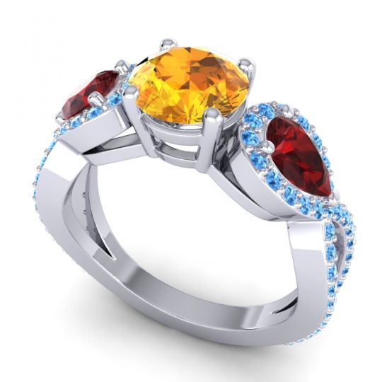 Three Stone Pave Varsa Ring