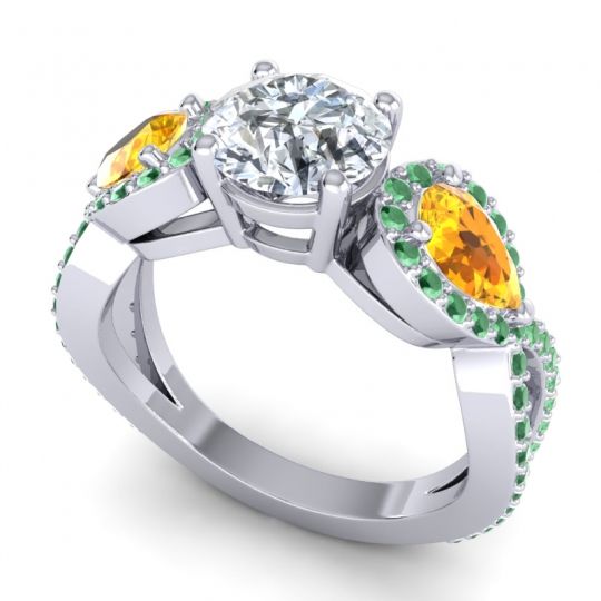 Three Stone Pave Varsa Ring