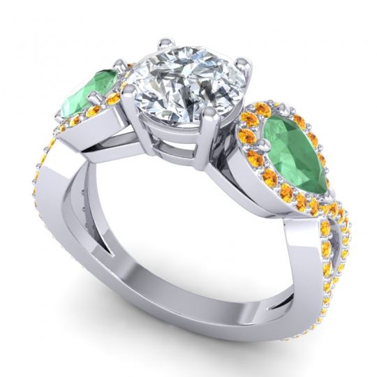 Three Stone Pave Varsa Ring