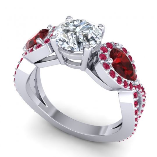 Three Stone Pave Varsa Ring