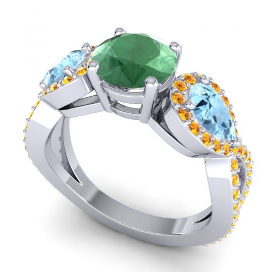 Three Stone Pave Varsa Ring