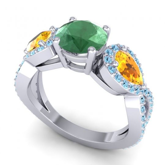 Three Stone Pave Varsa Ring