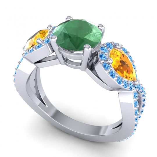 Three Stone Pave Varsa Ring