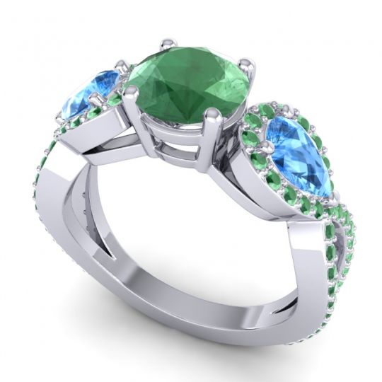 Three Stone Pave Varsa Ring