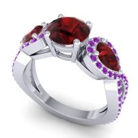 Three Stone Pave Varsa Ring