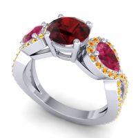 Three Stone Pave Varsa Ring