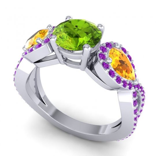 Three Stone Pave Varsa Ring