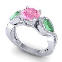 Three Stone Pave Varsa Ring