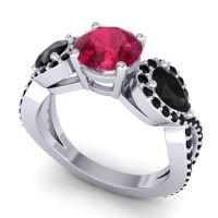 Three Stone Pave Varsa Ring