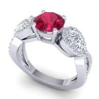 Three Stone Pave Varsa Ring