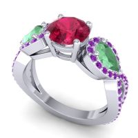 Three Stone Pave Varsa Ring