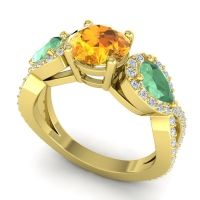 Three Stone Pave Varsa Ring